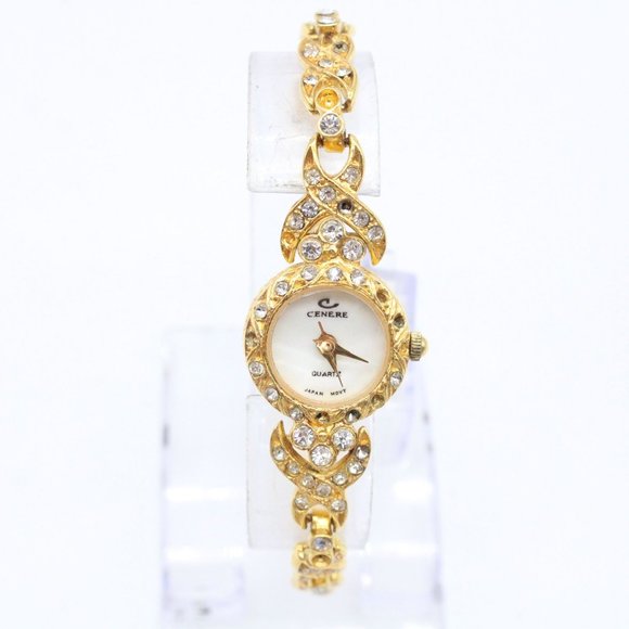 Vintage CENERE Watch Womens Gold Tone Stainless Steel Bracelet Style White Dial - Picture 2 of 8